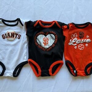 Genuine Merchandise Black and White Baby Onesie Set of 3 0-3 Months